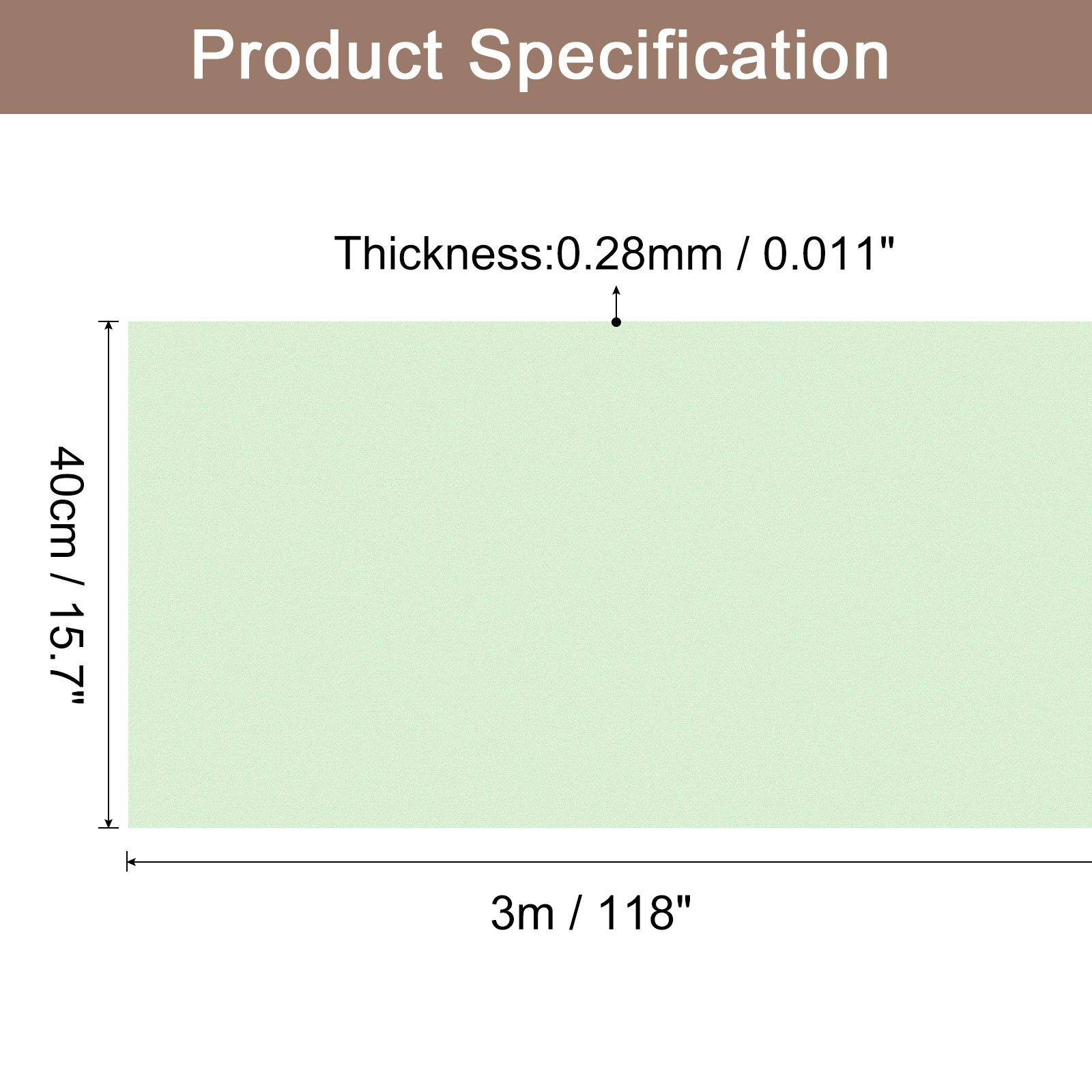Unique Bargains Peel Stick Wallpaper Solid Color Vinyl Self-Adhesive Paper Light Green