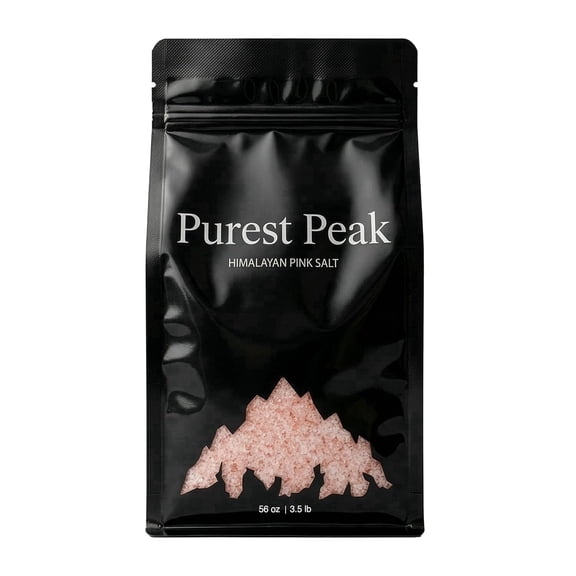 Purest Peak Himalayan Pink Salt Fine Grain, Food Grade, 3.5 lb Bag for Cooking, Seasoning & Baking