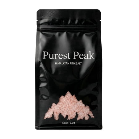 Purest Peak Himalayan Pink Salt Fine Grain, Food Grade, 3.5 lb Bag for Cooking, Seasoning & Baking