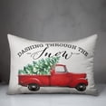 thumbnail image 3 of Creative Products Dashing Through the Snow Red Truck 14x20 Spun Poly Pillow, 3 of 3