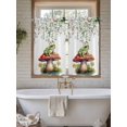 thumbnail image 7 of Kitchen Curtains 54 Inches length, Mushroom Frogs Window Treatment Curtain Drapes, Spring Floral Summer Eucalyptus Leaves Thermal Insulated Drapes for Basement Hotel RV, 42"x54", 2 Panels, 7 of 7