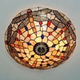thumbnail image 3 of AFANQI Vintage Tiffany Style Stained Glass Dragonfly Flush Mount Ceiling Light Fixture with Stained Glass Shade, 3 of 17