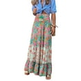 thumbnail image 3 of LilyLLL Womens Hippie Floral Print Maxi Dress Pleated Summer Beach Long Skirts, 3 of 3