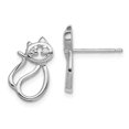 thumbnail image 1 of Boucles d'Oreilles en Argent 925 Zircon Cubique Cz Chat Chien Animal, 1 of 6