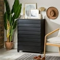 thumbnail image 3 of 4-Drawer Solid Wood Contemporary Bedroom Chest in Black, 3 of 13