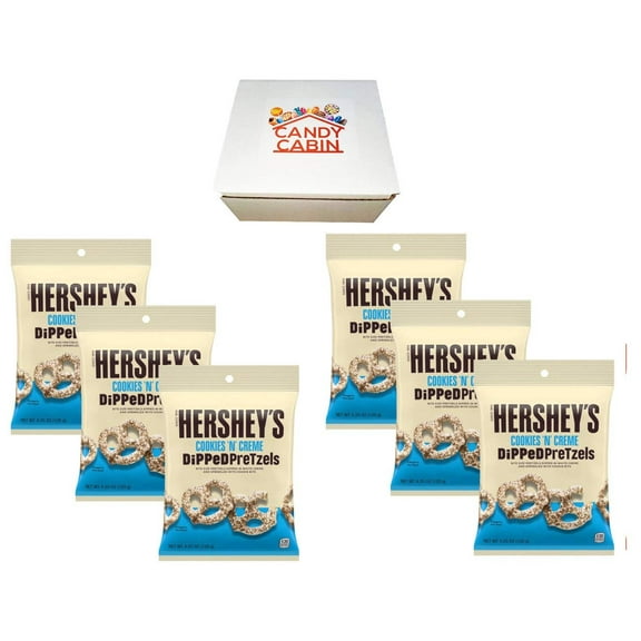 Hershey's Cookies 'N' Creme Dipped Pretzels, Box by CANDY CABIN Cookies 'N' Creme, 6 Pack