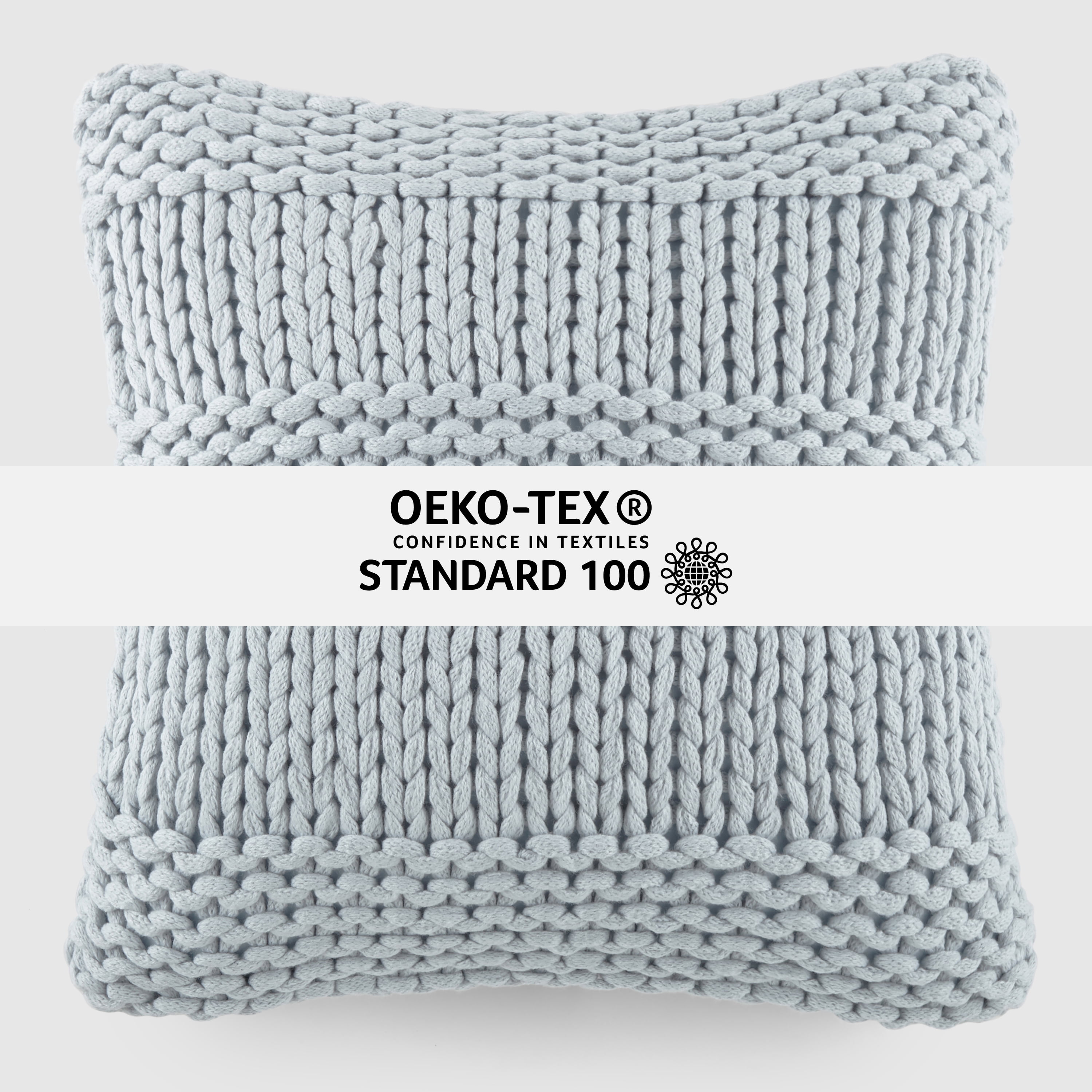 Noble Linens Decor Throw Pillow in Cozy Chunky Knit Fabric