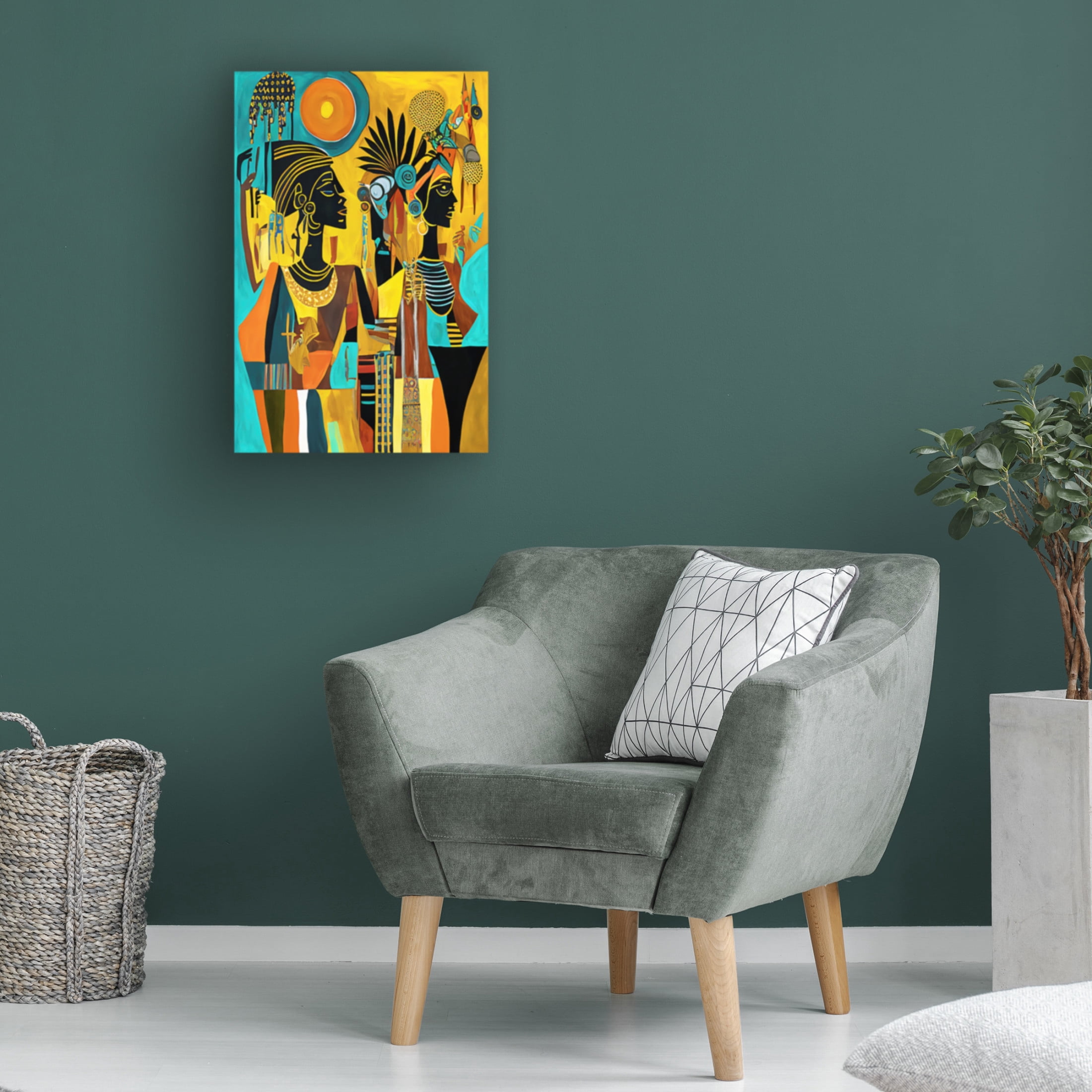 Canvas Wall Art - Ray Heere 'Mid Century Celebration Of All Cultures 27' Wall Art for Living Room, Bedroom, or Office Décor by Trademark Fine Art - 12 x 19 Inches