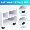 thumbnail image 3 of FITUEYES Printer Stand on Wheels Mobile Under Desk Work Cart, White, 3 of 5