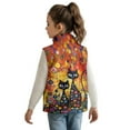 thumbnail image 3 of Pzuqiu Cats Kid Outerwear Vest Size 5-6 Toddler Girl Clothes Stretchy Practical Winter Lightweight Sleeveless Fleece Jacket with Pocket Fall Outerwear Versatile Warm for Girls, 3 of 7