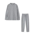 thumbnail image 2 of Gomelly Ladies Jogger Set Long Sleeve Two Piece Outfit Cropped Pants With Pockets Sweatsuits Women Loose Fit Running Lounge Sets Solid Color Gray XXL, 2 of 9
