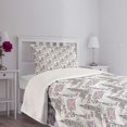 thumbnail image 3 of Ambesonne London Quilted Bedspread Set 2 Pcs, Famous Big Ben Sketchy, Twin Size, Multicolor, 3 of 5