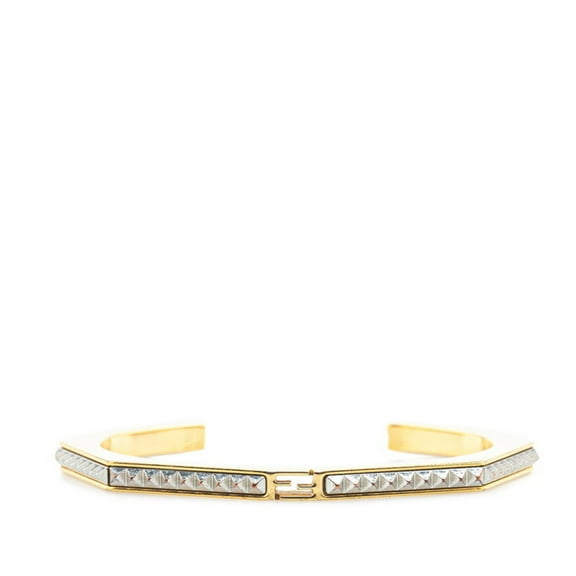 Pre-Owned Fendi FF Bangle Gold Silver Plated Metal Women's FENDI