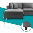 Mixoy Velvet Oversized U Shaped Sectional Sofa with Back Cushion, 8