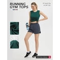 thumbnail image 5 of BALEAF Women's Sleeveless Workout Tops Athletic Racerback Tank Top High Neck Yoga Running Shirts Loose Fit Gym Tennis Teal Green S, 5 of 6