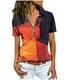 thumbnail image 2 of ICHUANYI Clearance Women Casual T-shirt Printed Sexy V-Neck Zipper Short Sleeve Pullover Blouse Tops(Orange, XXL) ICHUANYI WER2023081011004, 2 of 5