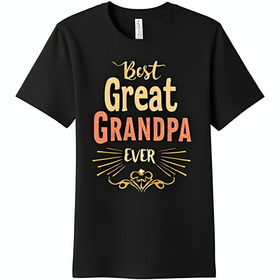 Best Great Grandpa Black T-Shirt Vintage Graphic Design Warm Colors