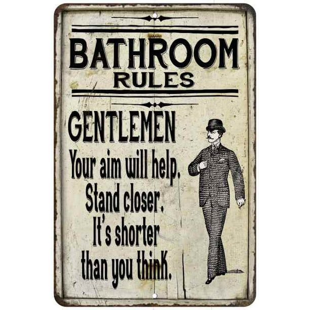 Gentlemen Bathroom Rules Vintage Look Chic 8 X 12 High Gloss Metal 208120020180 Com - Vintage Metal Bathroom Signs Gentlemen Bathroom Rules Vintage Look Chic 8 X 12 High Gloss Metal 208120020180 Com - Vintage Metal Bathroom Signs