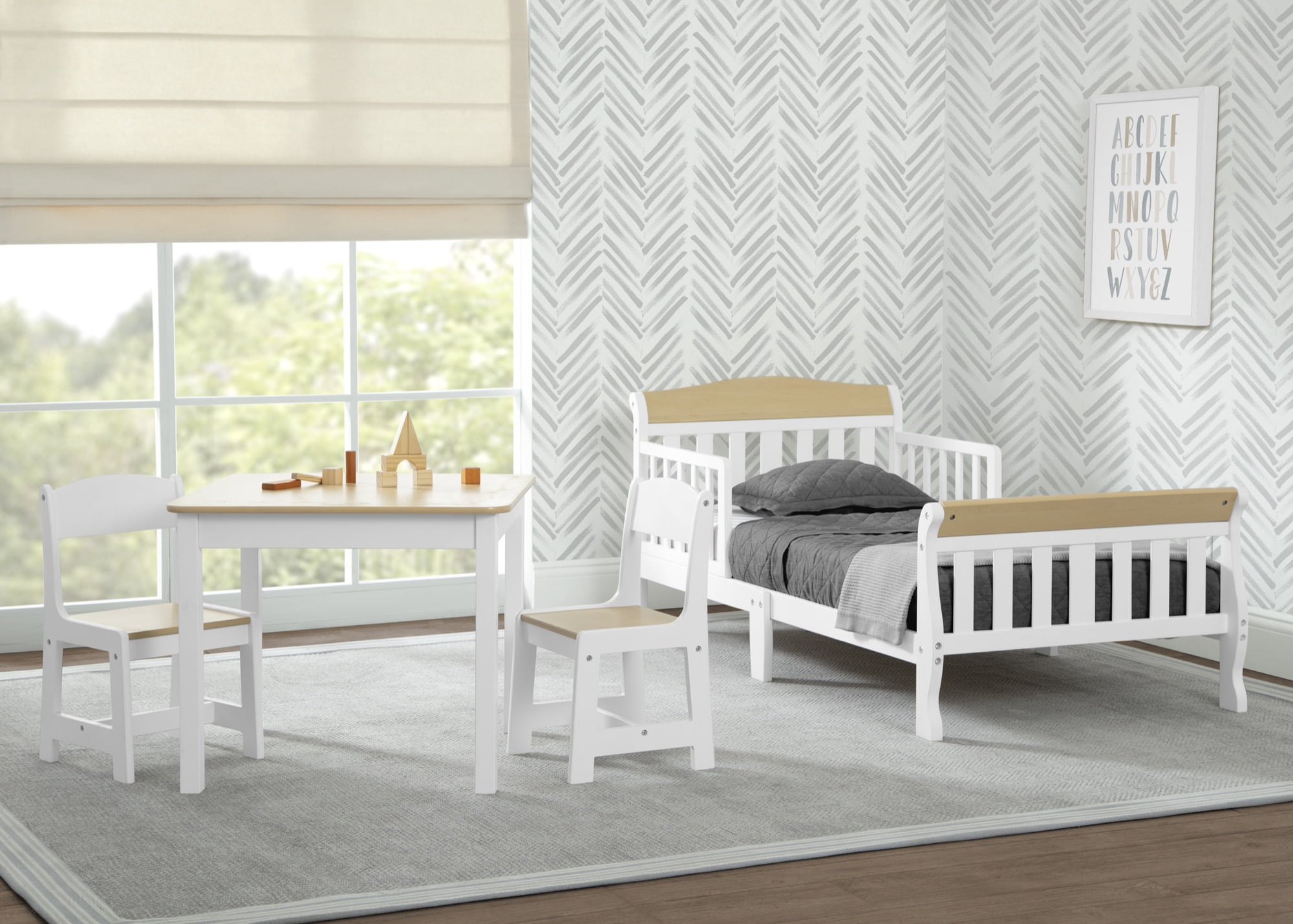 Delta Children Canton Toddler Bed, Bianca White/Natural