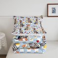 thumbnail image 5 of Manfei Checkered Dachshund King Size Comforter Sets, Fruit Puppy Comforters King Size, Blue, Stars Reversible, 3-Piece, 1 Comforter and 2 Pillowcases, 5 of 7