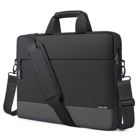 SENLASI 17.3 Inch Laptop Bag Shoulder Bag for 17-17.3 Inch Lenovo Acer ASUS Dell HP Samsung Laptop Notebook Bag Shockproof Shoulder Bag Waterproof Briefcase Black