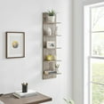 thumbnail image 6 of Danya B. Weathered Oak Finish Wide Column Wall Shelf, 6 of 12