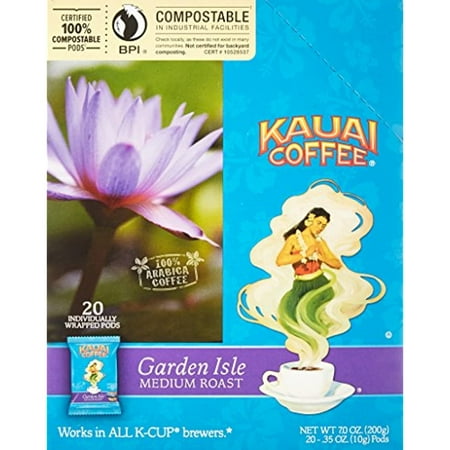 Kauai Coffee Single-Serve Pods, Garden Isle Medium Roast Arabica Coffee From Hawaii’S Largest Coffee Grower, Keurig-Compatible Cups - 120 Count