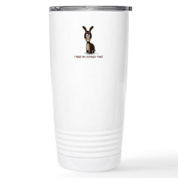 CafePress - Donkey Time Stainless Steel Travel Mug - Insulated Stainless Steel Travel Tumbler 20 oz.