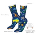 thumbnail image 4 of Xecao Dinosaur In Space Print Fashion No Heel Casual Crew Socks Cushioned Breathable for Men Women - Moisture wicking,Not easy to fade Suitable for daily, 4 of 7