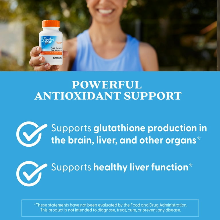 nac glutathione detox Doctor's Best, NAC Detox Regulators with Seleno Excell, 60 Veggie Caps