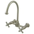 thumbnail image 1 of Kingston Brass KS1298AX 8 Inch Center Wall Mount Kitchen Faucet - Satin Nickel, 1 of 2