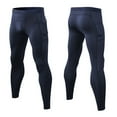 thumbnail image 4 of Akafmk Summer Men's Compression Pants Leggings Sports Tights Lightweight Quick Dry Performance Athletic Workout Running Gym Yoga Trousers Pants Blue XL, 4 of 5