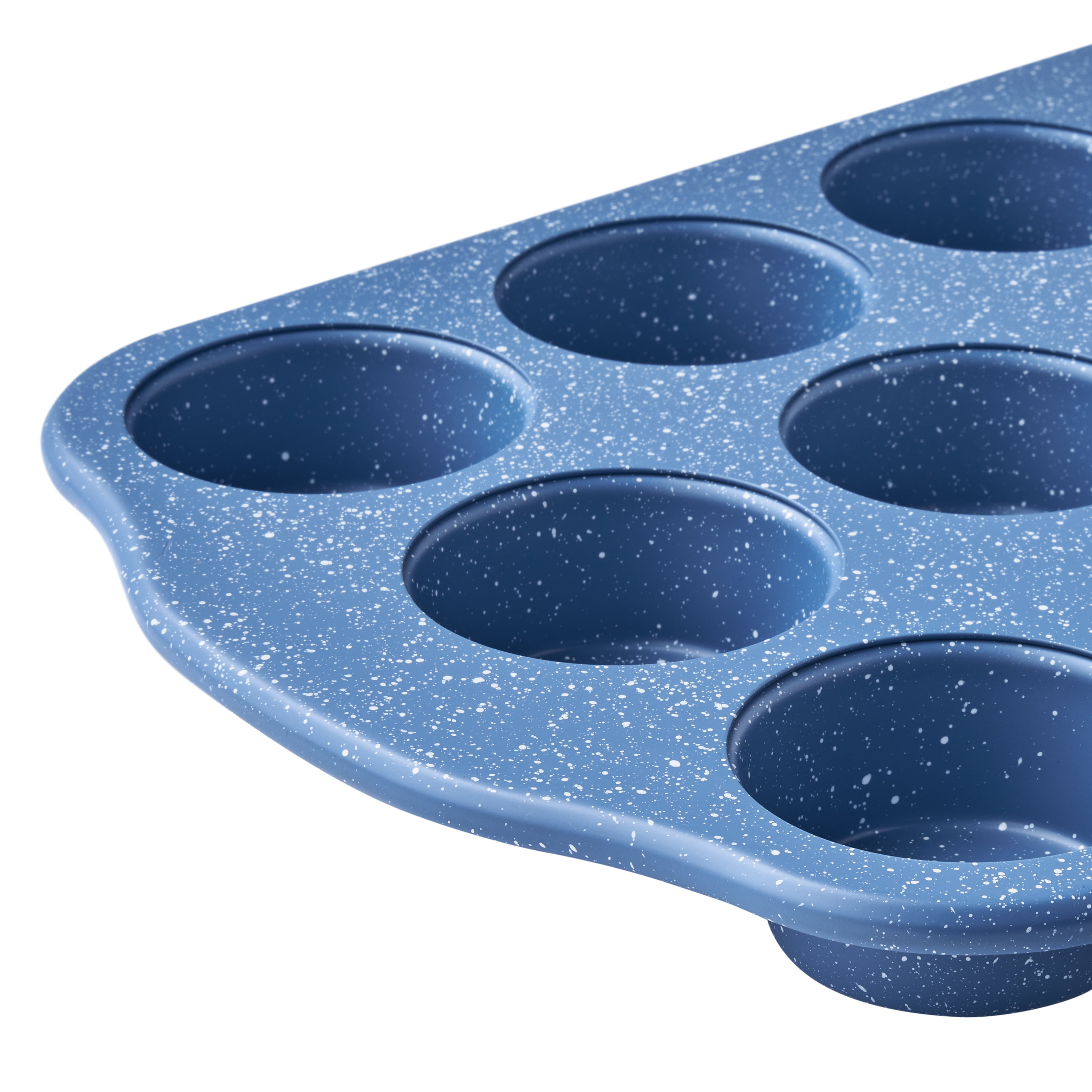 The Pioneer Woman Blue Speckle 12-cavity Nonstick Muffin Pan, Aluminized Steel, 11 in x 16 in