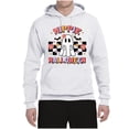 thumbnail image 2 of Wild Bobby Hippie Halloween Ghost Bats Stars Halloween Pink Orange Purple Halloween Halloween Unisex Hoodie Sweatshirt, White, 3X-Large, 2 of 6