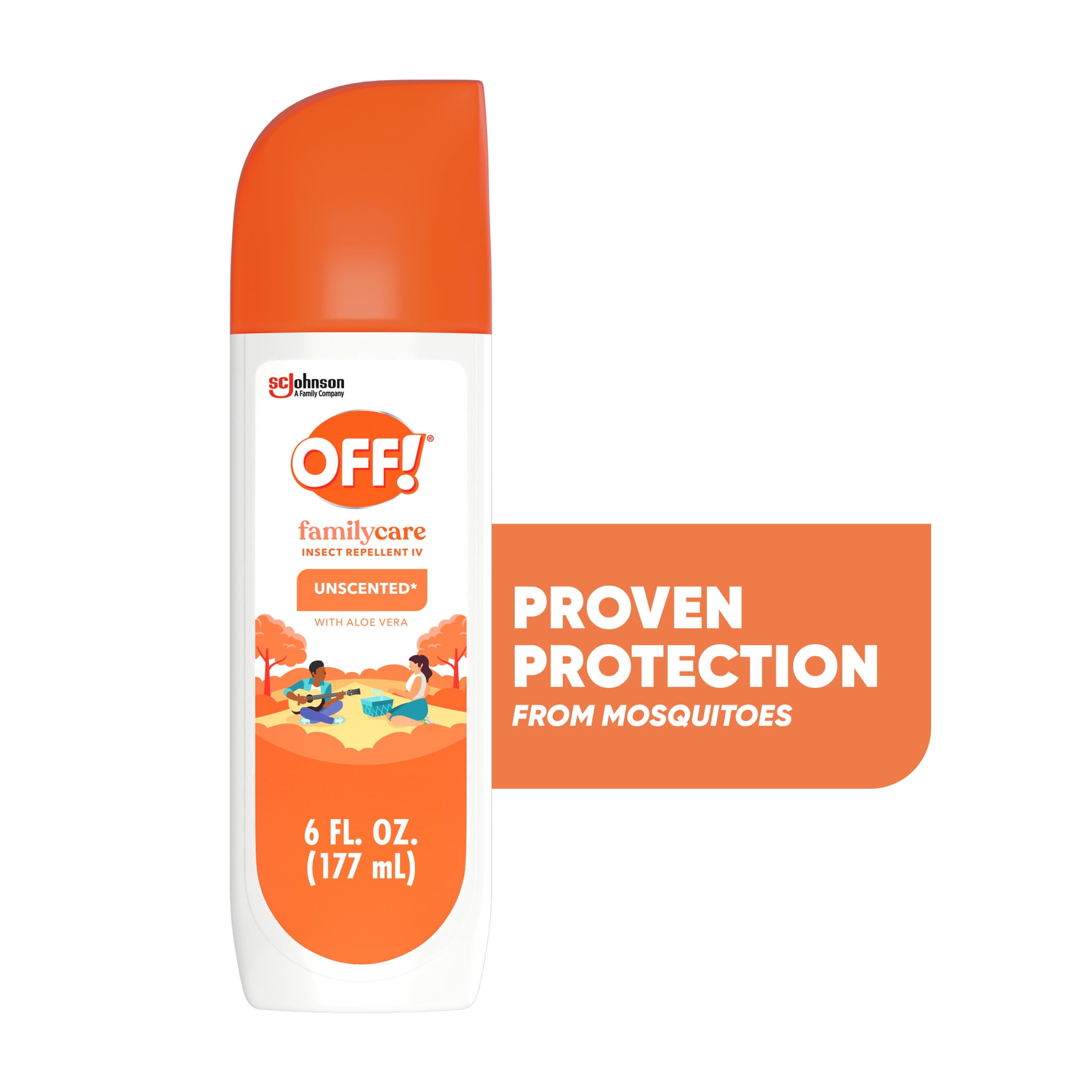 (2 pack) OFF! FamilyCare Mosquito Repellent IV Spritz, Outdoor Bug Spray, 7% DEET, Unscented, 6 oz
