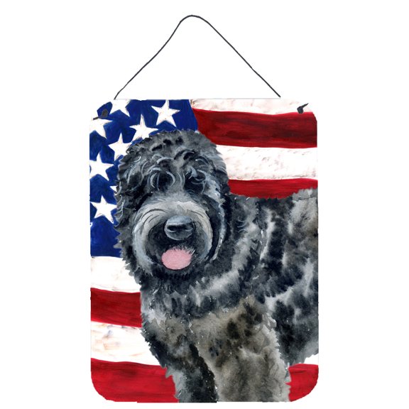 Black Russian Terrier Patriotic Wall or Door Hanging Prints