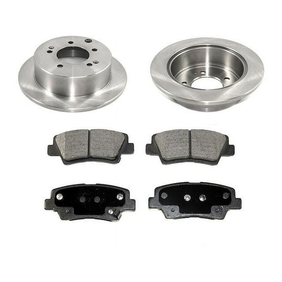Rear Ceramic Disc Brake Pad and Rotor Kit - Compatible with 2010 - 2013 Kia Soul 2011 2012