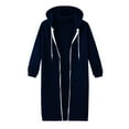 thumbnail image 4 of YDDIAN Women's Zip Up Hoodies Long Tunic Sweatshirts Oversized Casual Loose Fit Fall Winter Long Hoodie Jacket with Pocket Navy XXL, 4 of 4