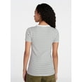 thumbnail image 4 of Time and Tru Women's Ribbed Tee with Short Sleeves, Sizes XS-XXXL, 4 of 6