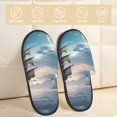 thumbnail image 2 of Sigee Moonlit Sea Sailboat for Cozy Furry Slippers Super Soft Indoor and Outdoor Use, Non-Slip Sole Slip On House Slippers-Medium, 2 of 8