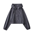 thumbnail image 1 of Aqestyerly Women's Coats Women Dual Pocket Work Clothes with Solid Color Design,Drawstring At the Hem,Sun Protection Jacket,Hooded Jacket, 1 of 2