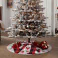 thumbnail image 5 of Daiia Buffalo Plaid Love And Gnome Drawing Merry Christmas Tree Skirt , Xmas Large Lace-up Tree Skirt, Santa Snowflakes Rustic Home Decorations New Year Party Farmhouse Decor-48", 5 of 7