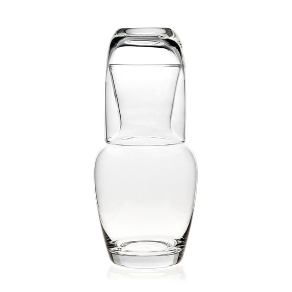 Trinkware Clear Glass Bedside Carafe with Tumbler Night Set 24oz