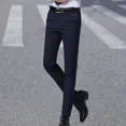 thumbnail image 4 of Pantalones de traje elásticos de negocios fluidos con cintura elástica para hombre, pantalones de verano ajustados y drapeados con cinturón para hombre, sastrería social elástica, 4 of 5