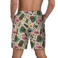 thumbnail image 2 of Lsque Mens Swim Trunks Tropical Mask Flamingo Pattern - Bathing Suit Compression Liner - Beach Swim Shorts Swimwear - (S-3XL) - Stretch Quick Dry -Small, 2 of 9