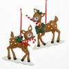 5 Inch 2 Assorted Clay Dough Reindeer with Candy Canes Christmas Tree Ornaments