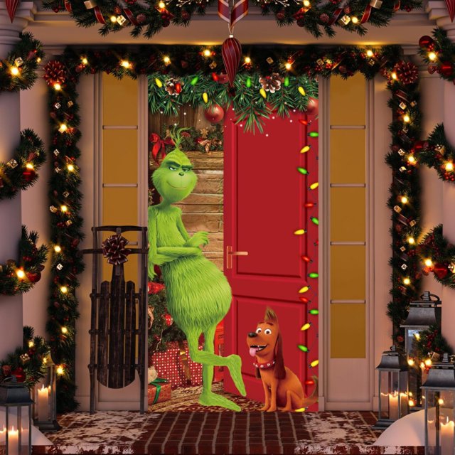 Christmas Door Decorations Christmas Decoration 35.4 X 70.8 Inch Christmas Door Banner Christmas Door Hanging Banner For Christmas Inside Outside Use,Flags For Room