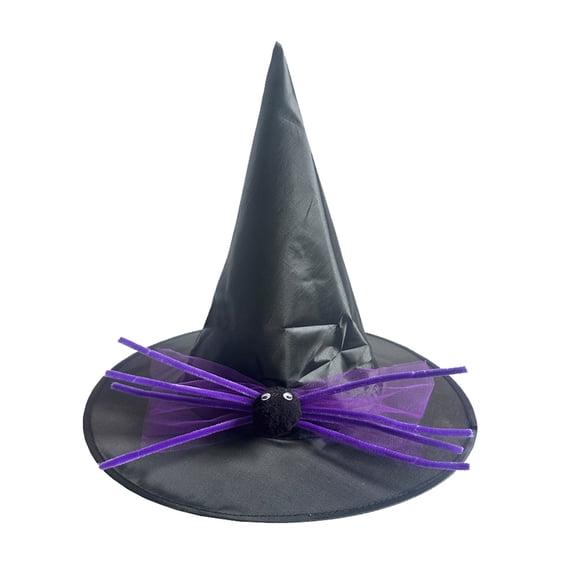 Kids Witch Hat Halloween Witches Hats for Decoration Witch Hat for Halloween Party (Purple One Size)