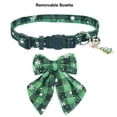 thumbnail image 5 of Mumup 2Pack Christmas Cat Collars Breakaway with Stylish Bow, 2 Pack Red Green Plaid Xmas Kitten Collar with Bell, Removable Bowtie Christmas Collar for Cats, 5 of 6
