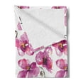thumbnail image 2 of Watercolor Soft Flannel Fleece Throw Blanket, Flowering Orchid Branches Spring Time Feng Shui Inspired Bouquet, Cozy Plush for Indoor and Outdoor Use, 50" x 60", Pale Orange Fuchsia, by Ambesonne, 2 of 5